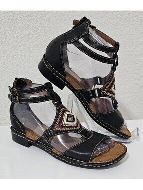 Naturalizer Women's Black Sandal Beaded Dorsum Size 6M
